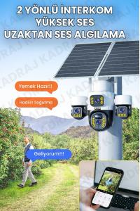INOX-X14 4LENS 3.6mm  ESİM SOLAR KAMERA 4G   2+2+2+2MP Ses algılama 20Mt Solar Panel+ Dahili Batarya - 4